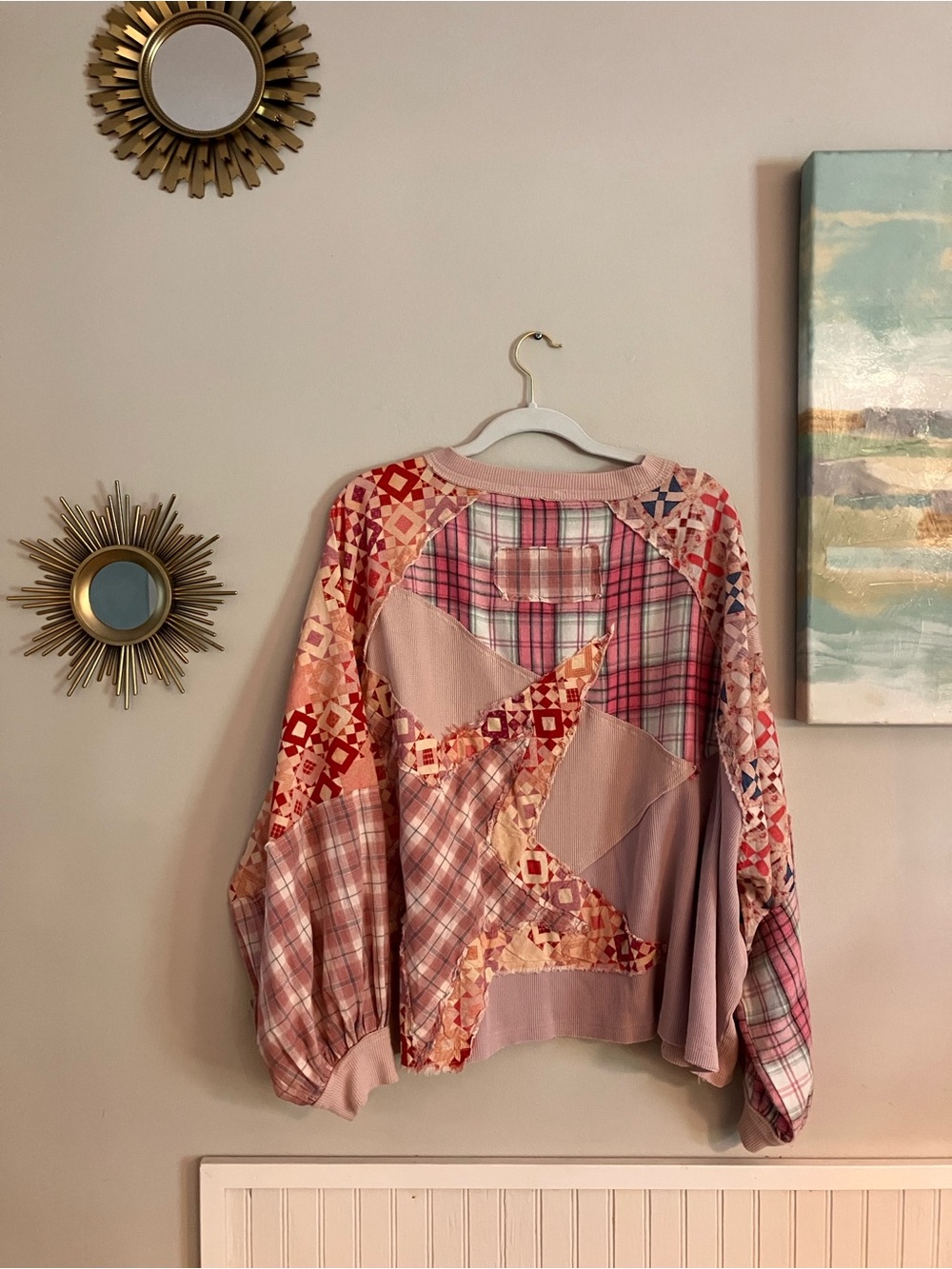 Oli & Hali Oversized Mixed Fabric Star Patched Top in Pink
NWOT - Picture 2 of 10